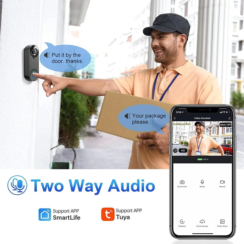 1080P Wireless Video Doorbell with Two - Way Audio Motion Detect & Night Vision HD