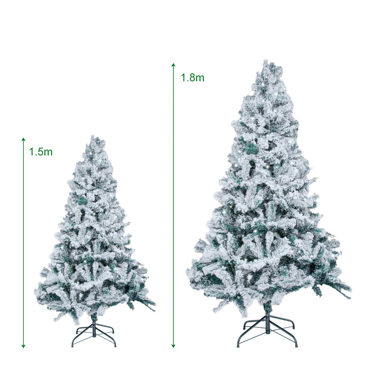 5/6FT Snow Flocked Christmas Tree Bushy Branch Xmas Home Decoration In&Outdoor
