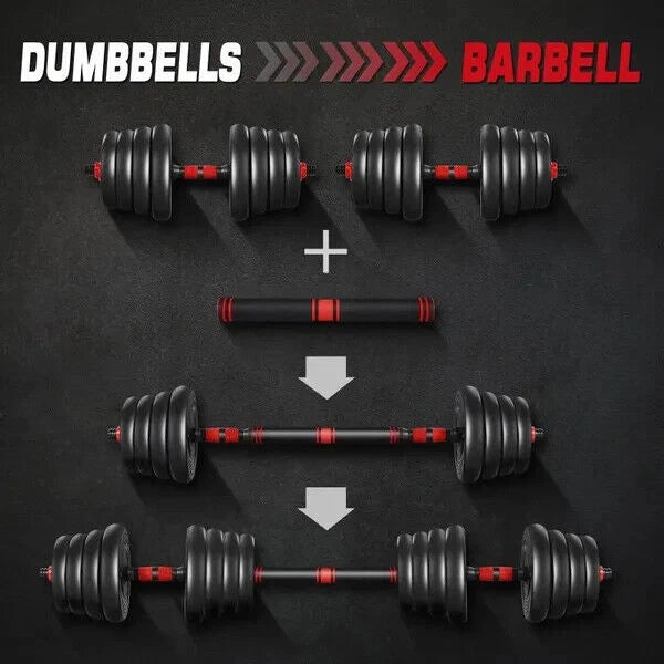 30kg Dumbbells Barbell Set with Connecting Rod