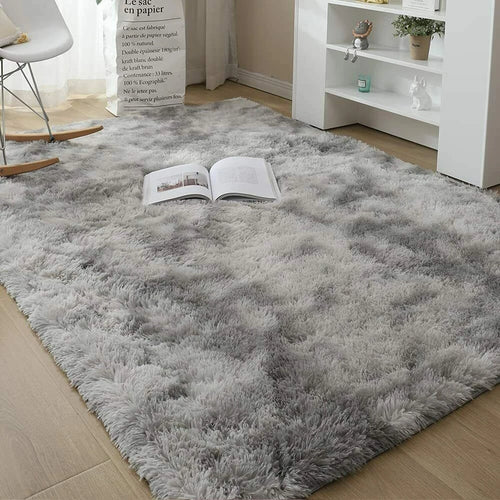 120x170cm Silver Grey fluffy rug