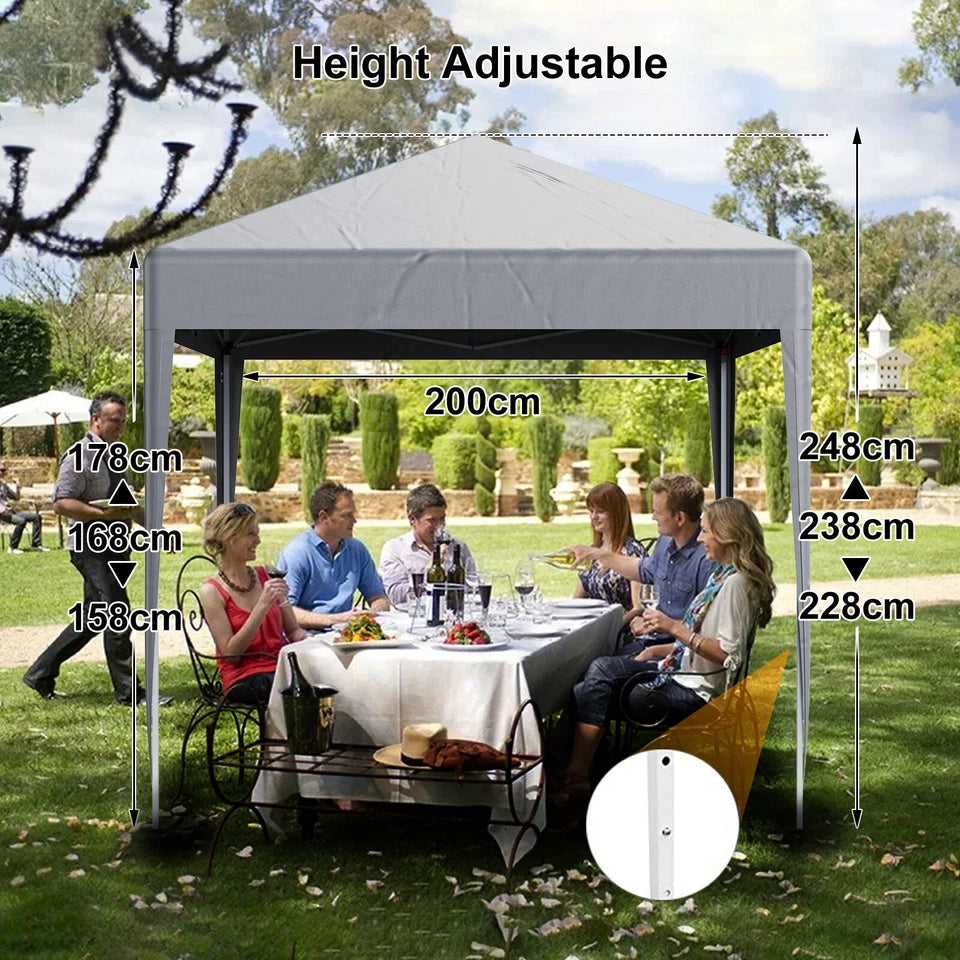 2X2M Pop-up Gazebo with 4 Sides Outdoor Garden Canopy Party Tent