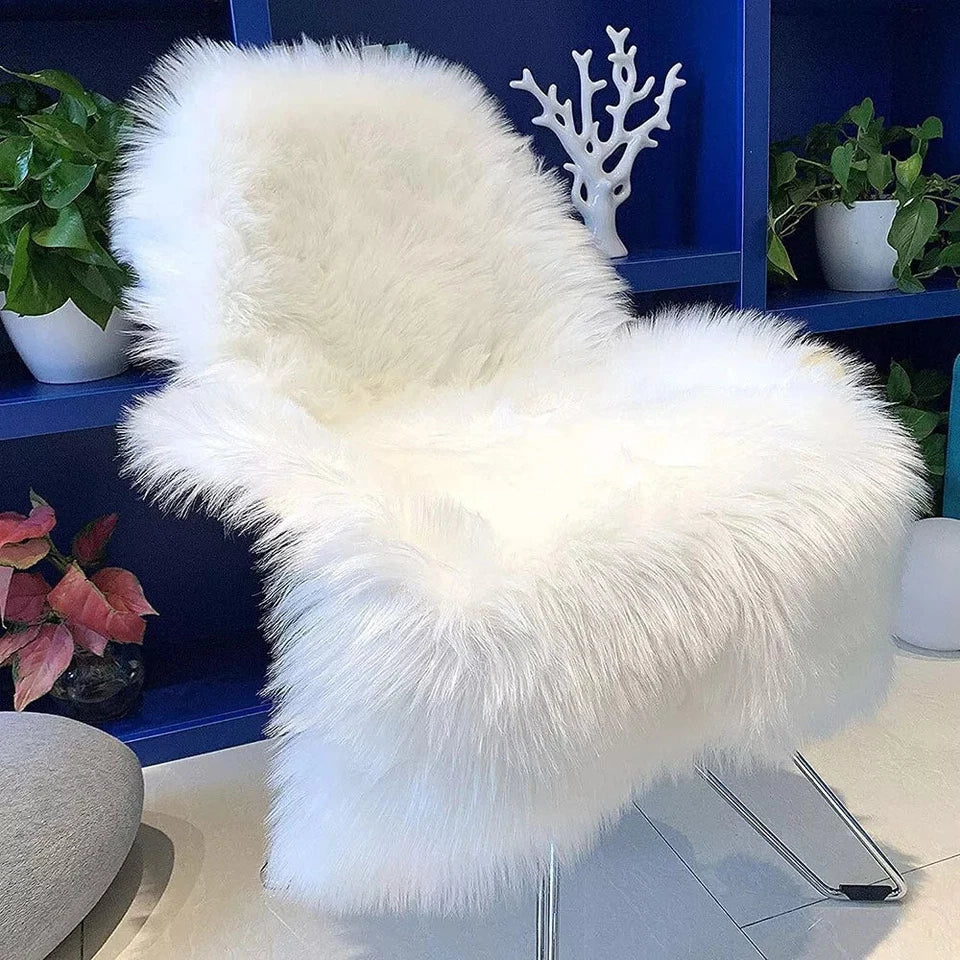 Large Faux Fur Sheepskin Rug Fluffy Mat Room Sofa Hairy Mat Shaggy Floor Carpet