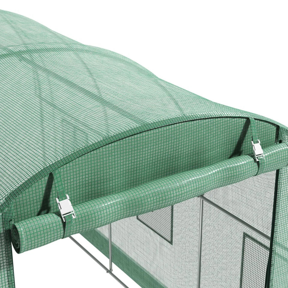 Walk-in Greenhouse Galvanised Frame Polly Tunnel Patio Garden Outdoor Polytunnel