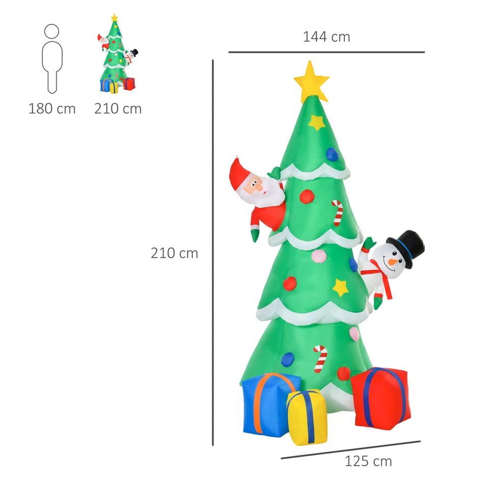 7ft Christmas Inflatable Tree LED Lighted for Indoor Outdoor Decor
