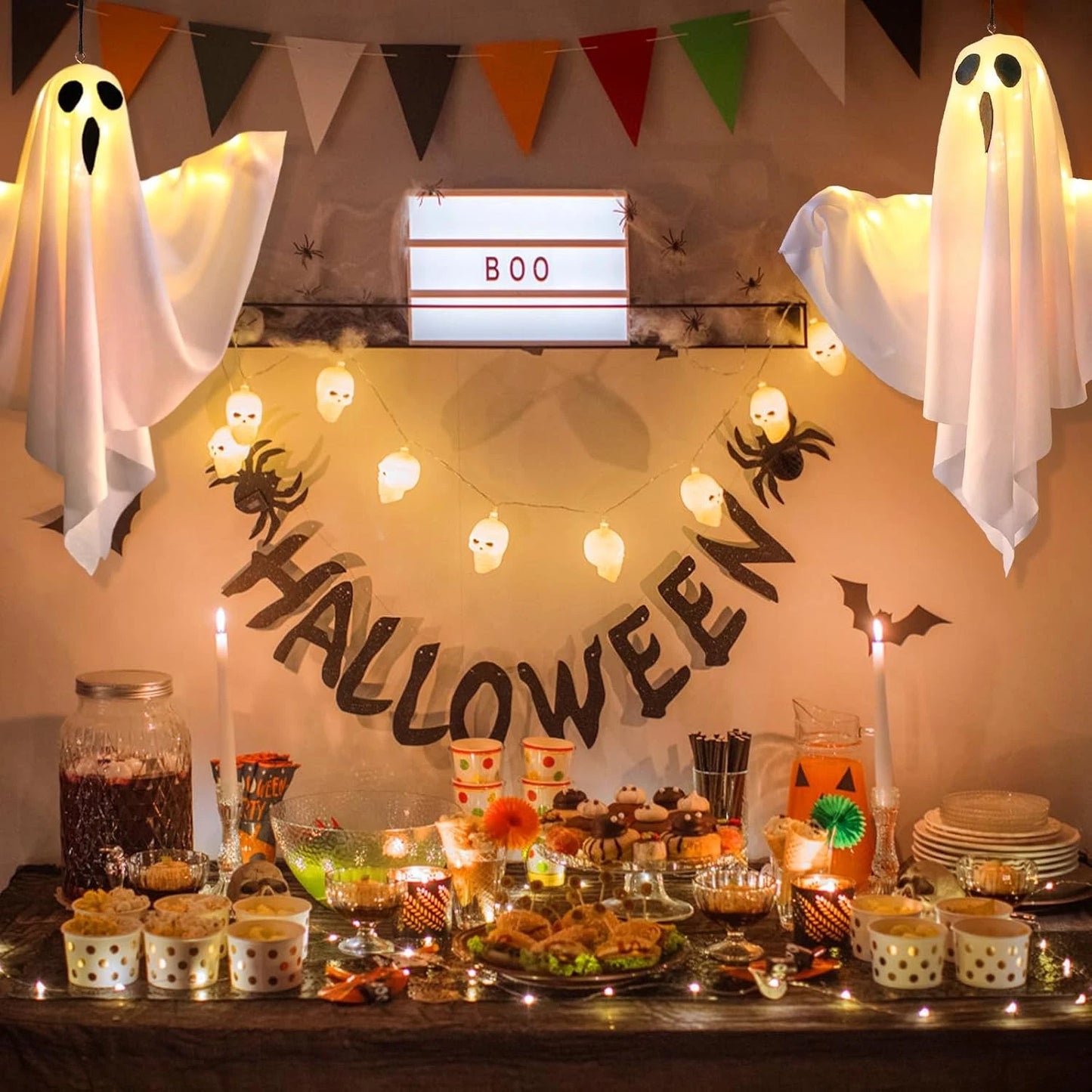 3X Halloween Decoration LED Light Ghost Outdoor Garden Party Home Hanging Props