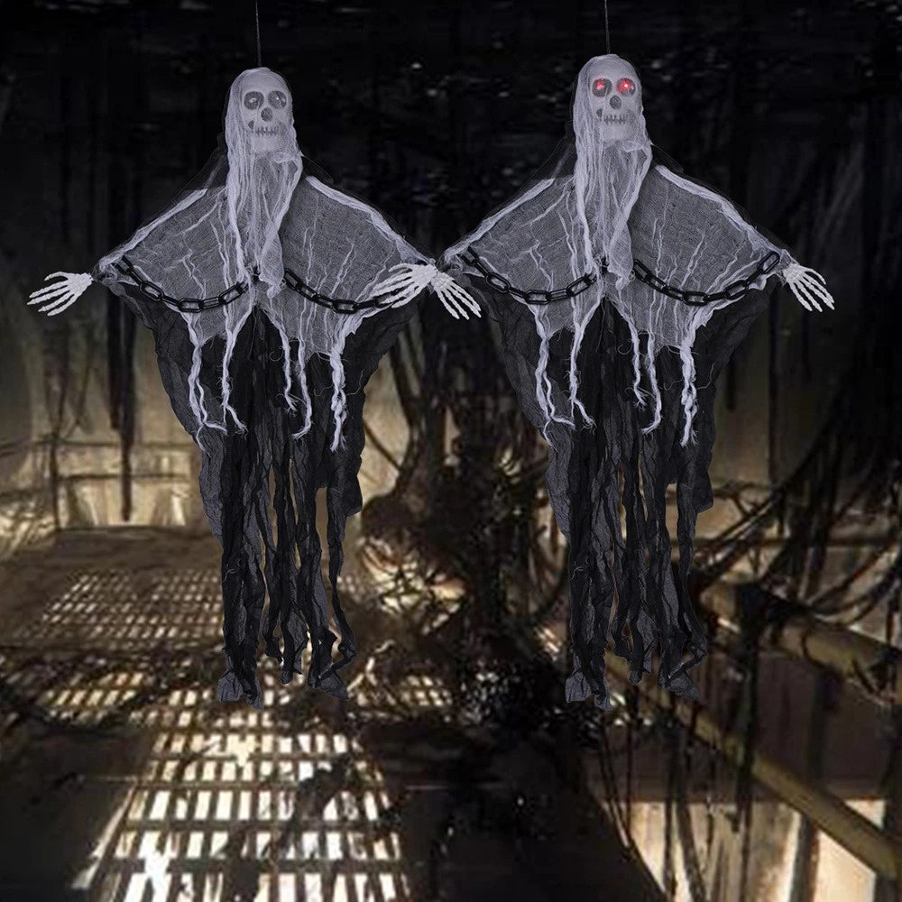 Faceless Ghost Light Up Animatronic Ghost - Halloween Decoration Prop (2 Pack)
