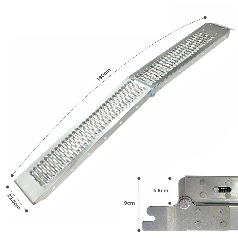 2x Large 180cm foldable loading ramp up to 400 kg load Capacity