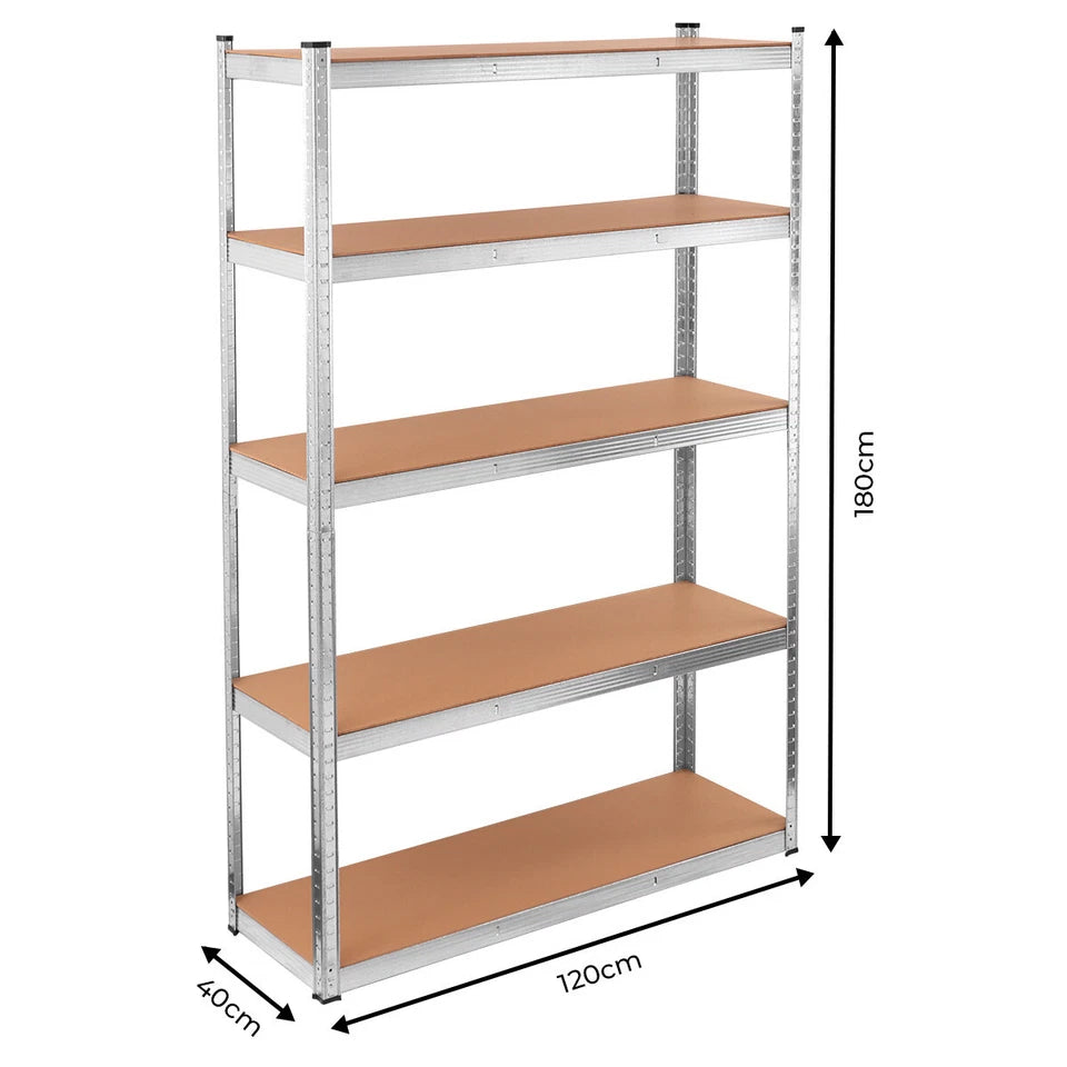 Boltless 5 Tier Racking Heavy Duty Garage Shelving Units 180x120x40