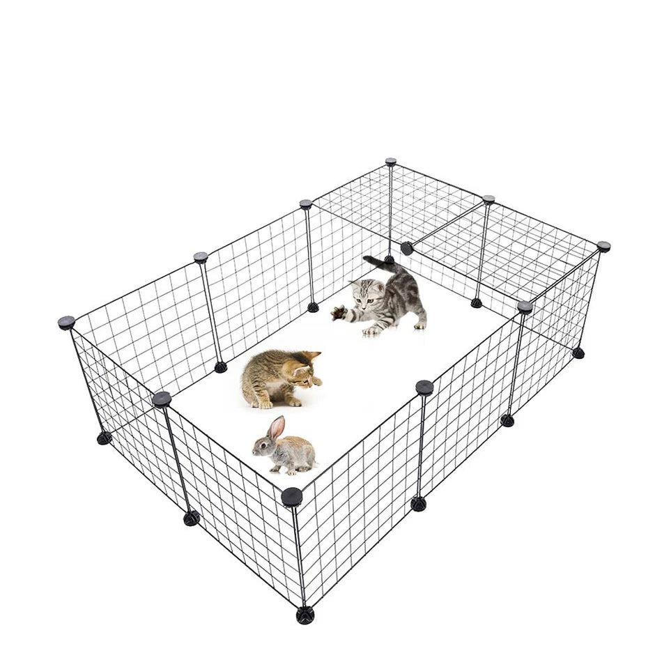 12 Panel Pet Playpen Metal Puppy Dog Small Animals Cage Run Fence Indoor Outdoor