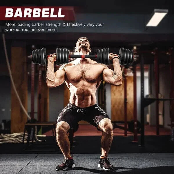 30kg Dumbbells Barbell Set with Connecting Rod