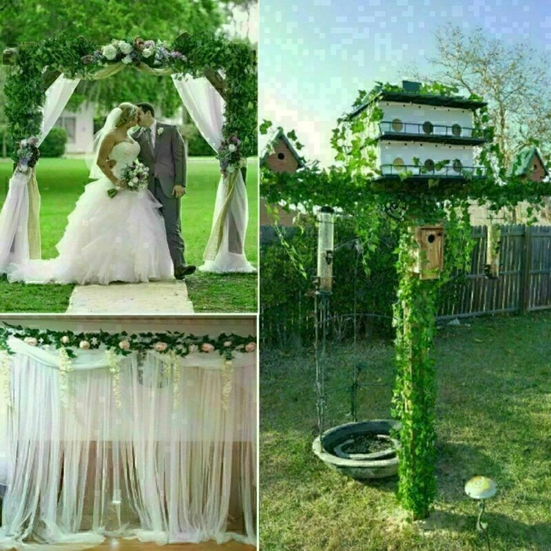 10x 2M Artificial Fake Ivy Hanging Plant Vine Leaf Greenery Garland Party Wedding Decor