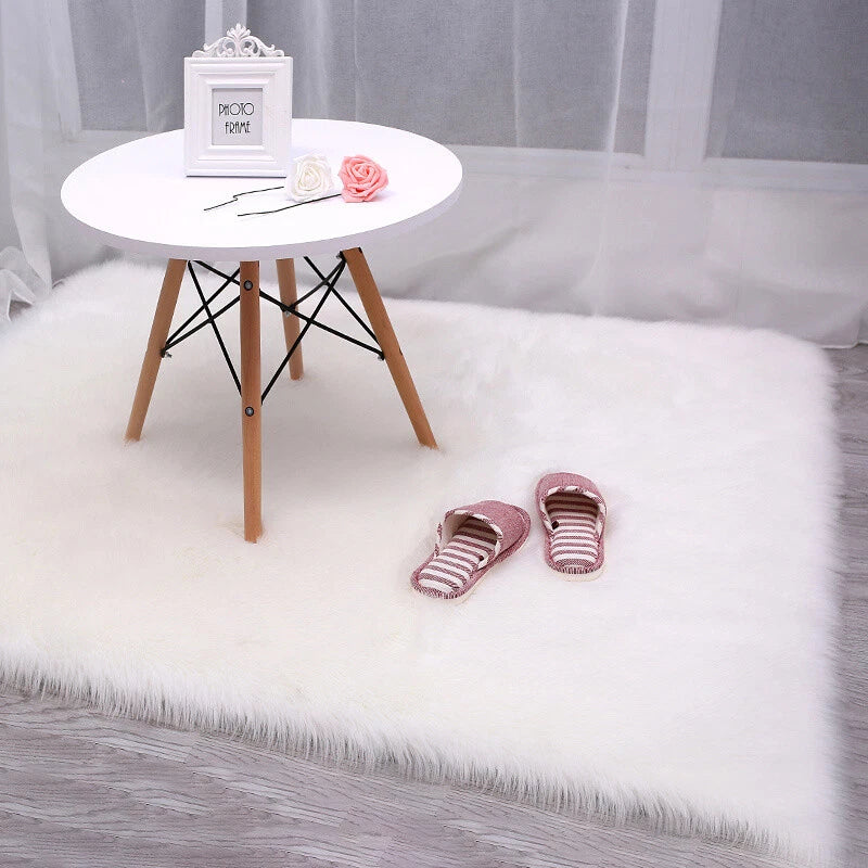 Faux Fur Sheepskin Fluffy Rug Soft LivingRoom Bedroom Rectangle Carpet Floor Mat