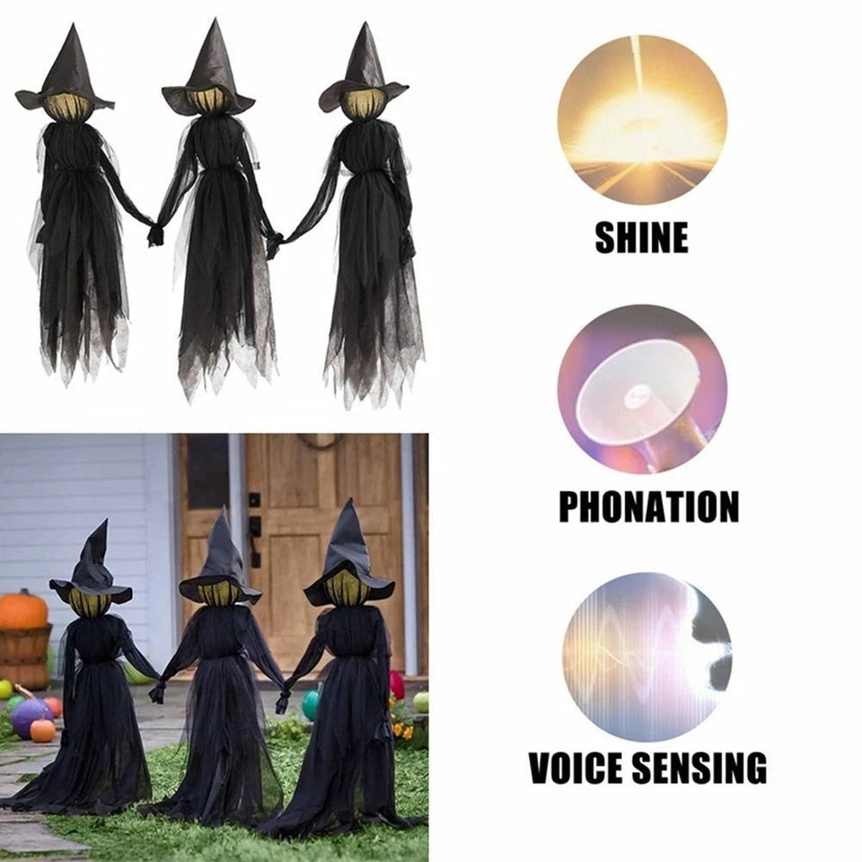 LightUp Witches Screaming Halloween Party Outdoor Decor