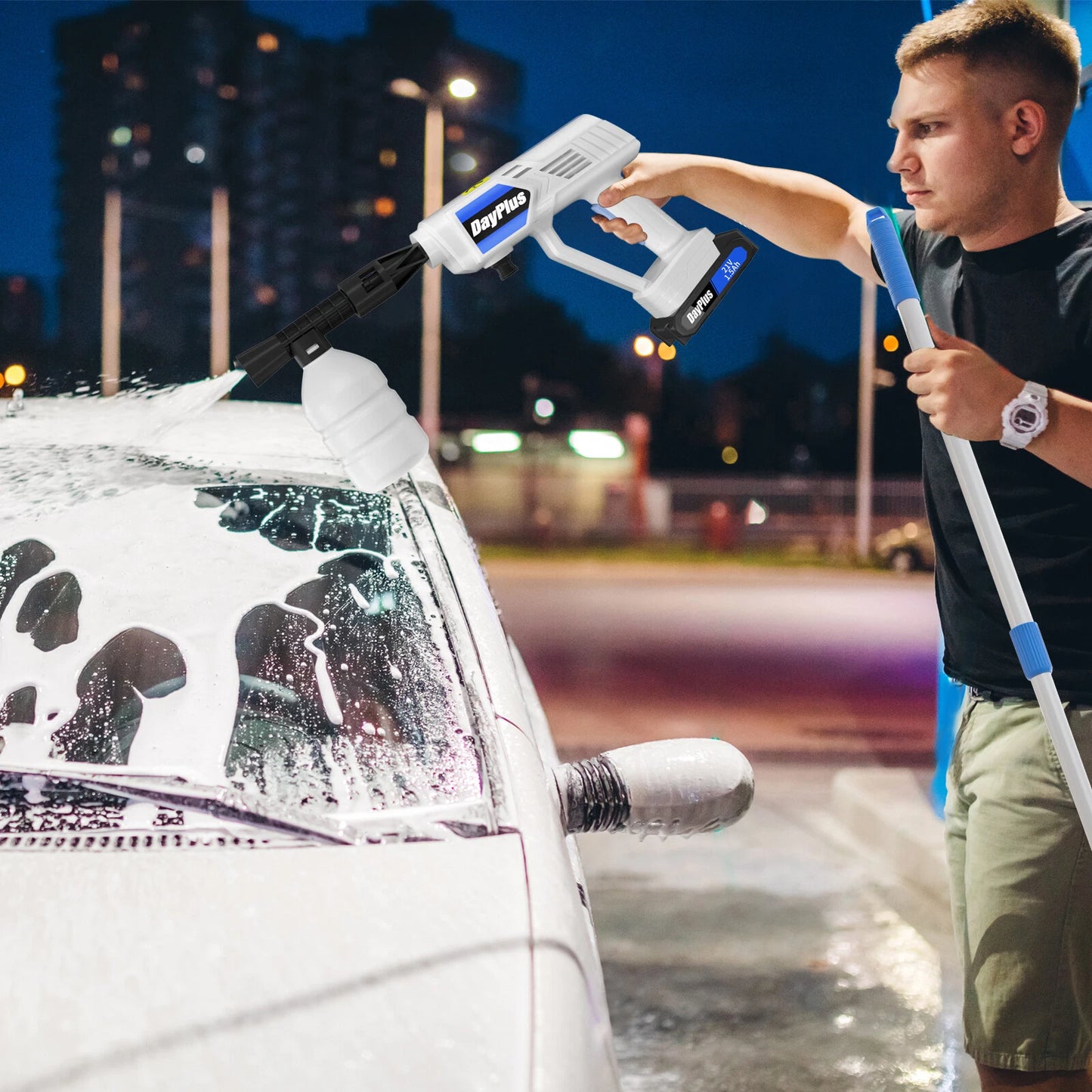 Portable Cordless Car High Pressure Washer Jet Water Wash Cleaner Gun Battery UK