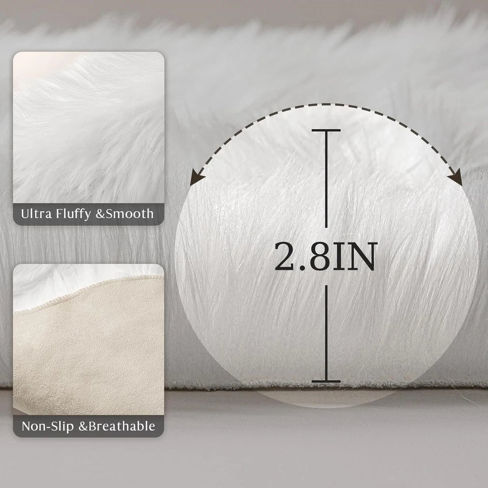 Large Faux Fur Sheepskin Rug Fluffy Mat Room Sofa Hairy Mat Shaggy Floor Carpet