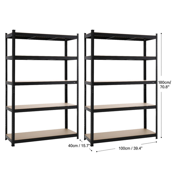 5 Tiers Shelving Units Warehouse Racking Shelf Steel Garage Unit 180x100x40CM