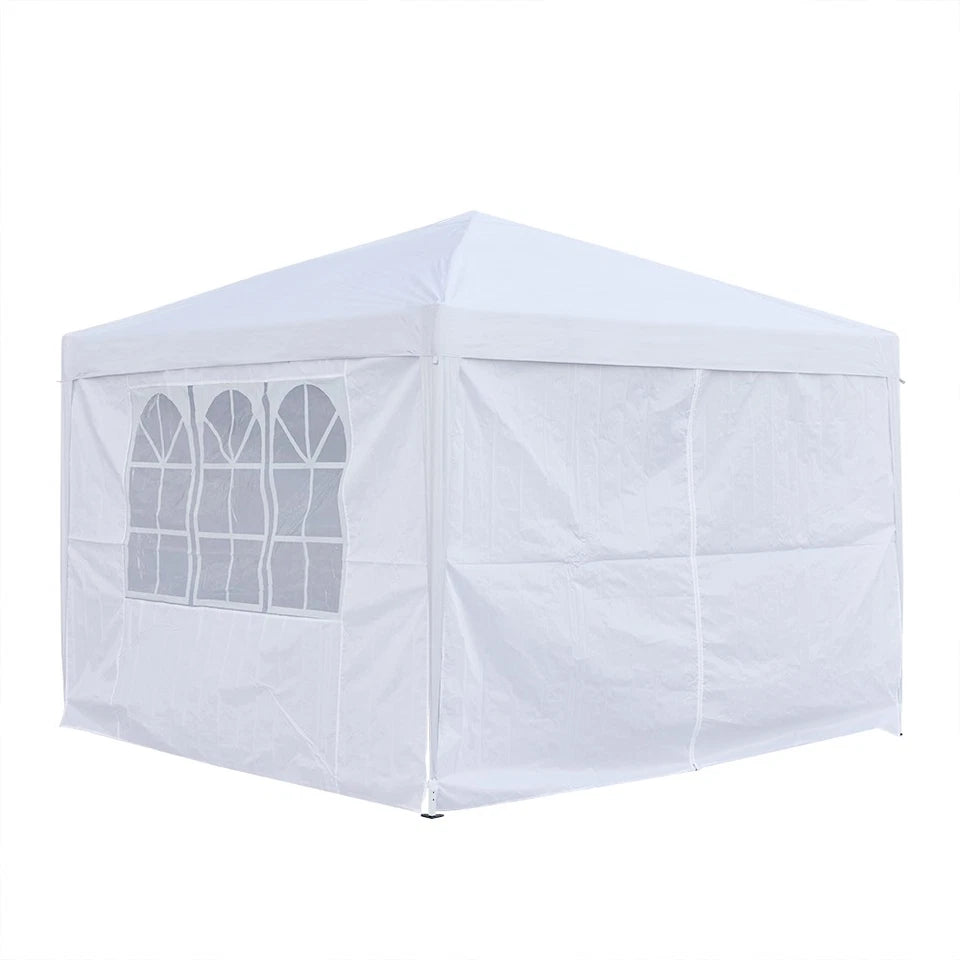 3x3M Heavy Duty Gazebo Marquee Popup Waterproof Garden Party Tent 4 WallSides
