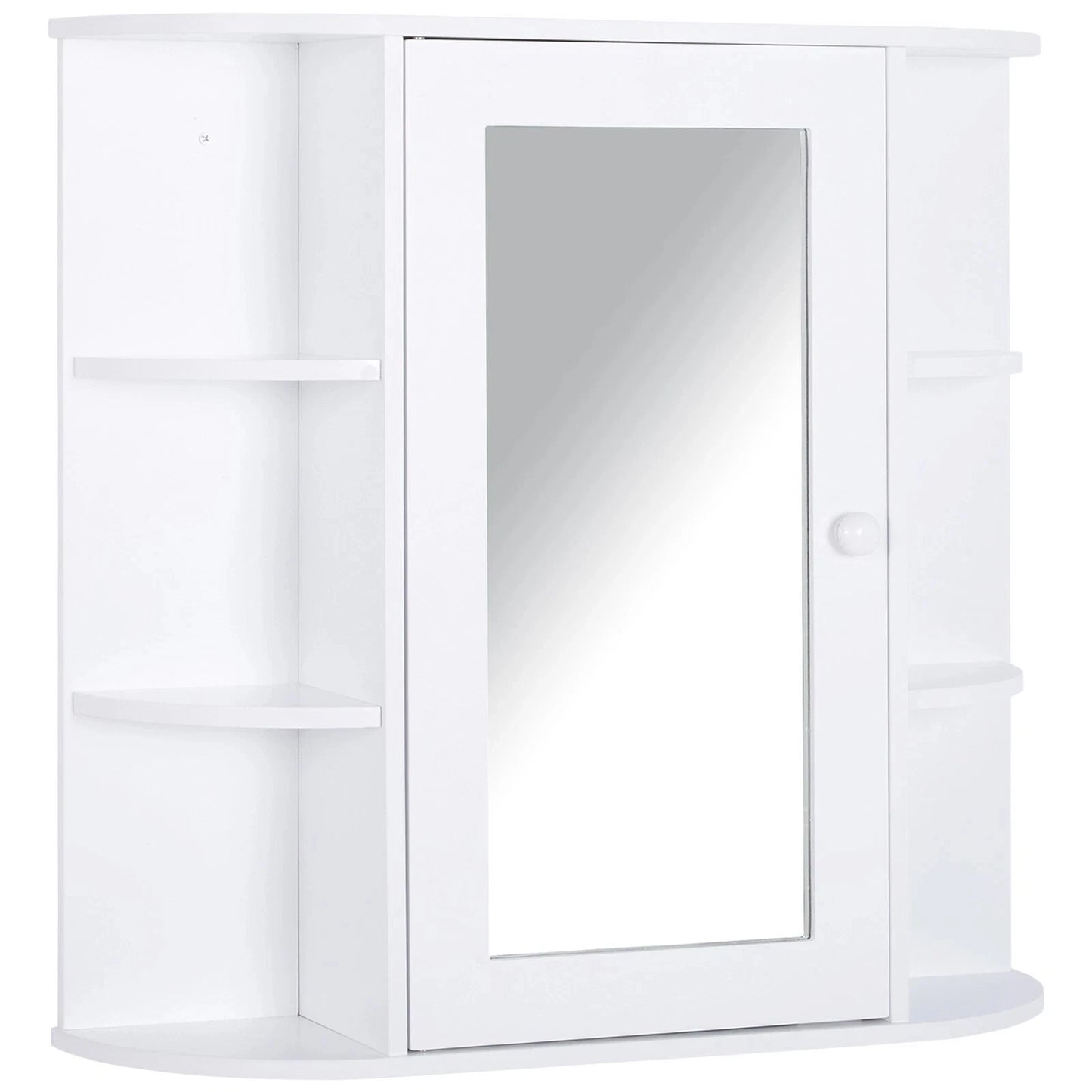 Wall Mounted Bathroom Cabinet with Mirror Single Door Storage Shelves