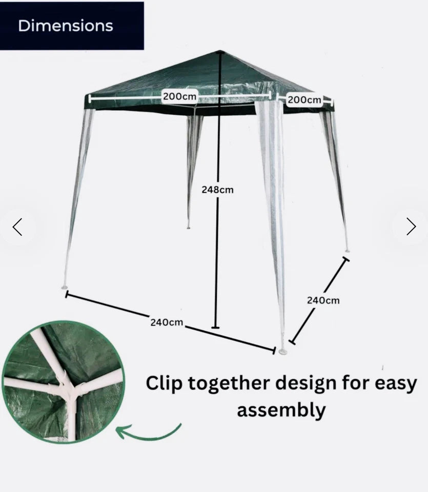 2.4m x 2.4m Outdoor Gazebo Party Tent