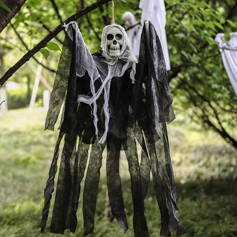 2PCS 80Cm Halloween Hanging Ghost Skeleton Decorations Prop Spooky Horror Scary