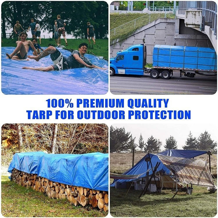 10m x 10m Heavy Duty Waterproof Tarpaulin with Eyelets Cover Ground Sheet