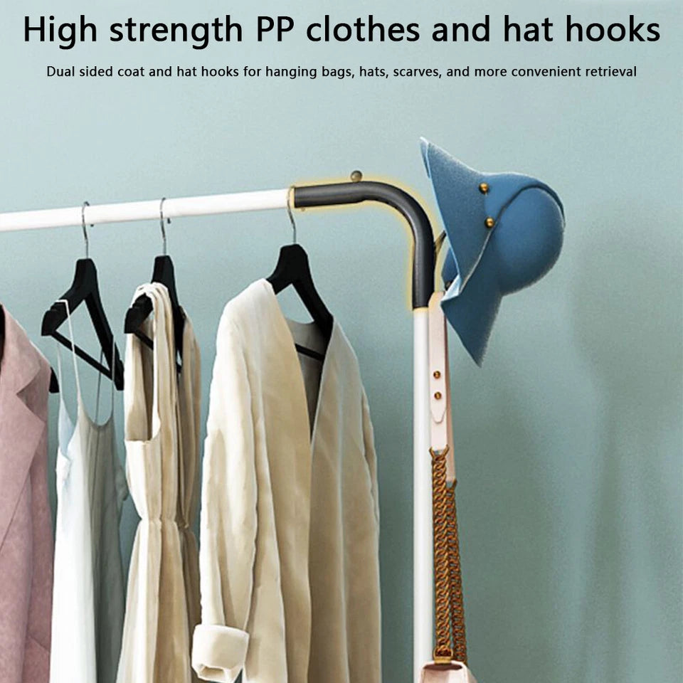Heavy Duty Metal Clothes Rack Single Rail Garment Dress Indoor