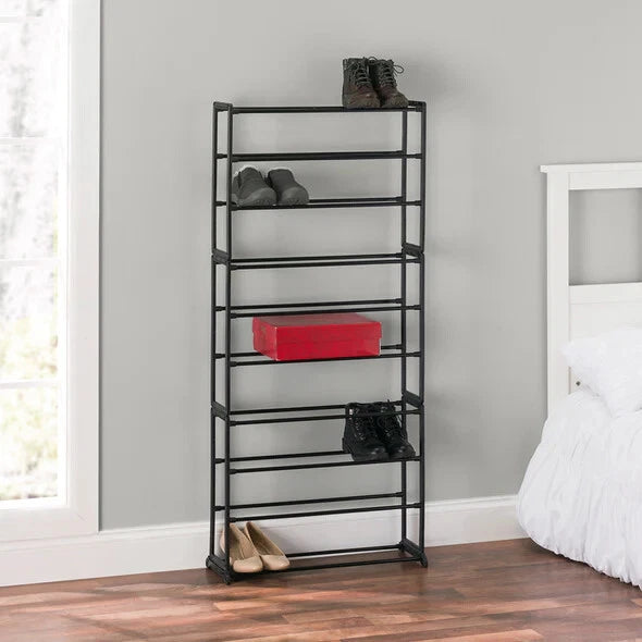 10 Tier Shoe Rack Stand Footwear Organiser Storage Metal Shelf 30 Pairs Unit