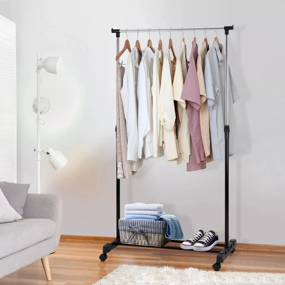 Metal Clothes Rail Storage Garment Shelf Hanging Display Stand Rack