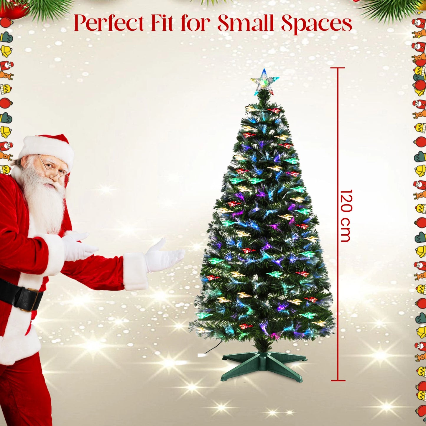 Christmas Tree Fibre Optic Artificial Colour Changing Xmas decor 4FT 5FT