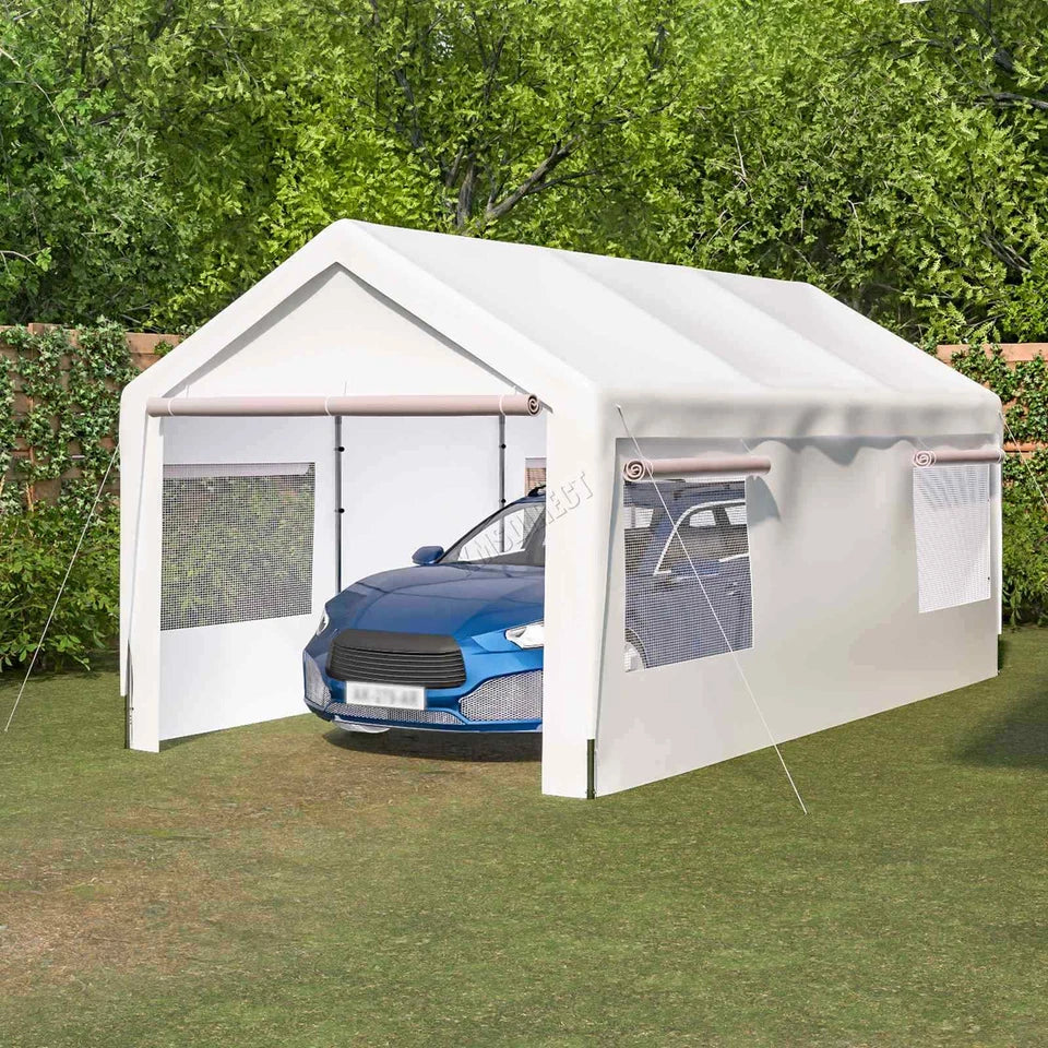 Carport 10x20ft Car Canopy Garage UV-Proof Waterproof SUV Boat Heavy Duty White