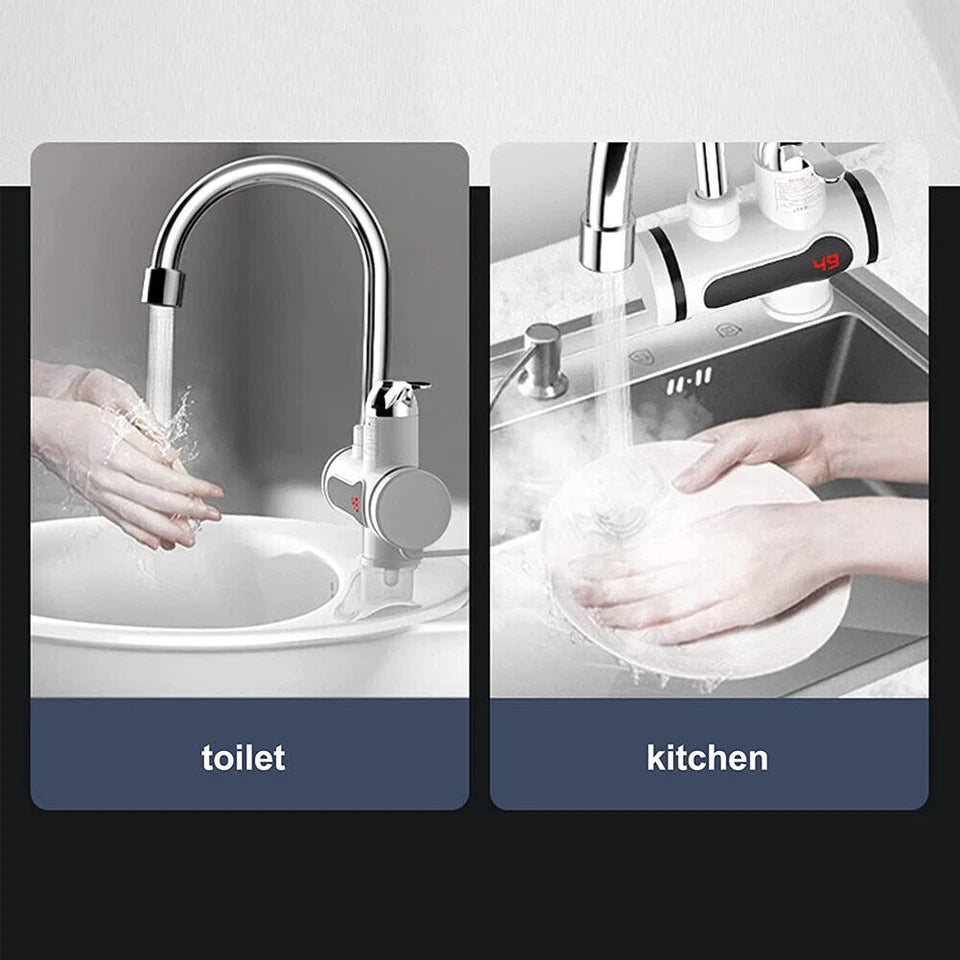 360° Kitchen Electric Heater Instant LED Faucet Home Hot Water Tap Fast Heat New