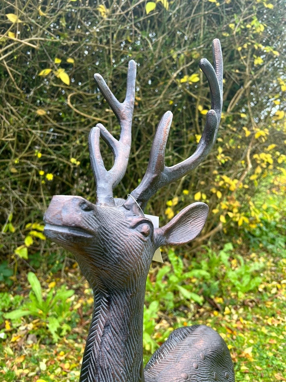 Aluminium Stag Garden Sculpture Ornament Cast Aluminium With Aged Finish