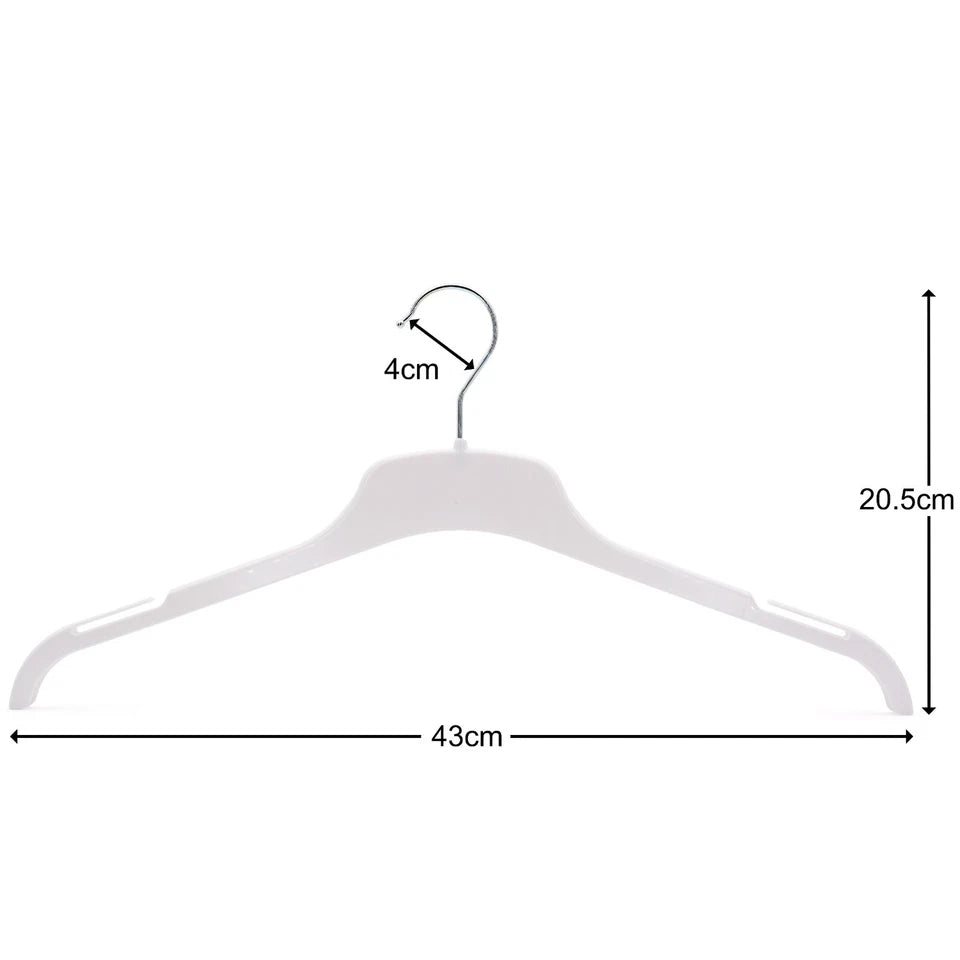 Strong Plastic Coat Clothes Hangers for Tops, Shirts, Dresses