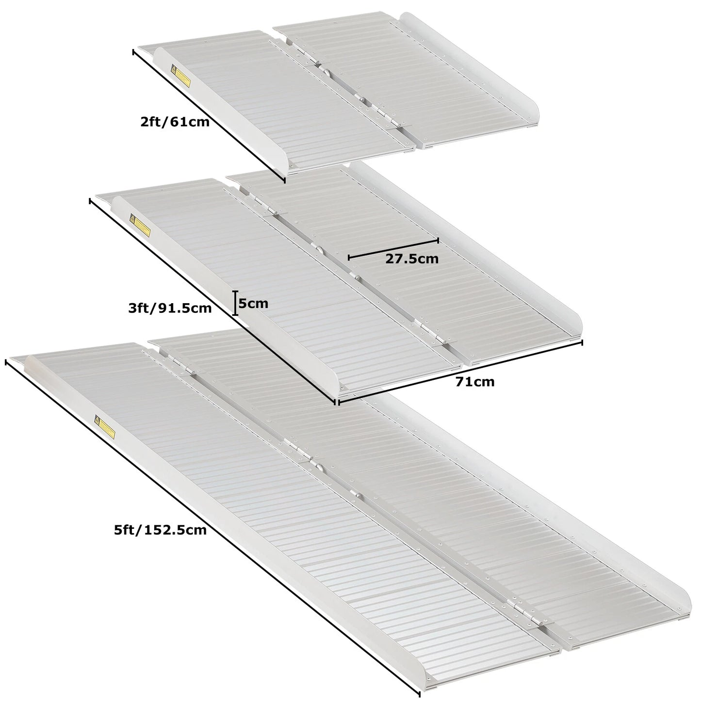 2ft/3ft/5ft Folding Portable Wheelchair Ramp Mobility Scooter Home/Car Threshold