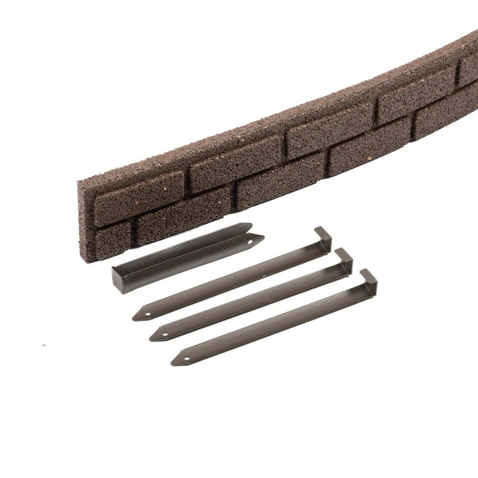 Garden Lawn Edging Flexible Flower Bed Border Wall Eco Recycled Rubber 'EZ' NEW