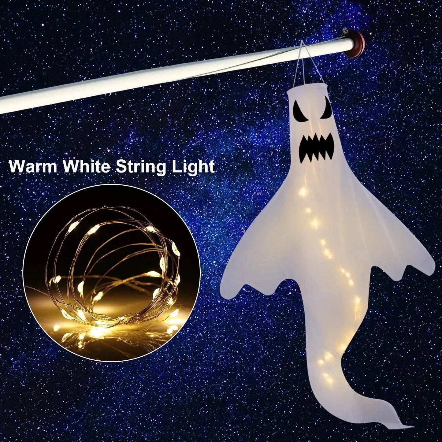 4X Halloween LED Light Ghost Outdoor Decors Garden Prop Party Hanging Decor