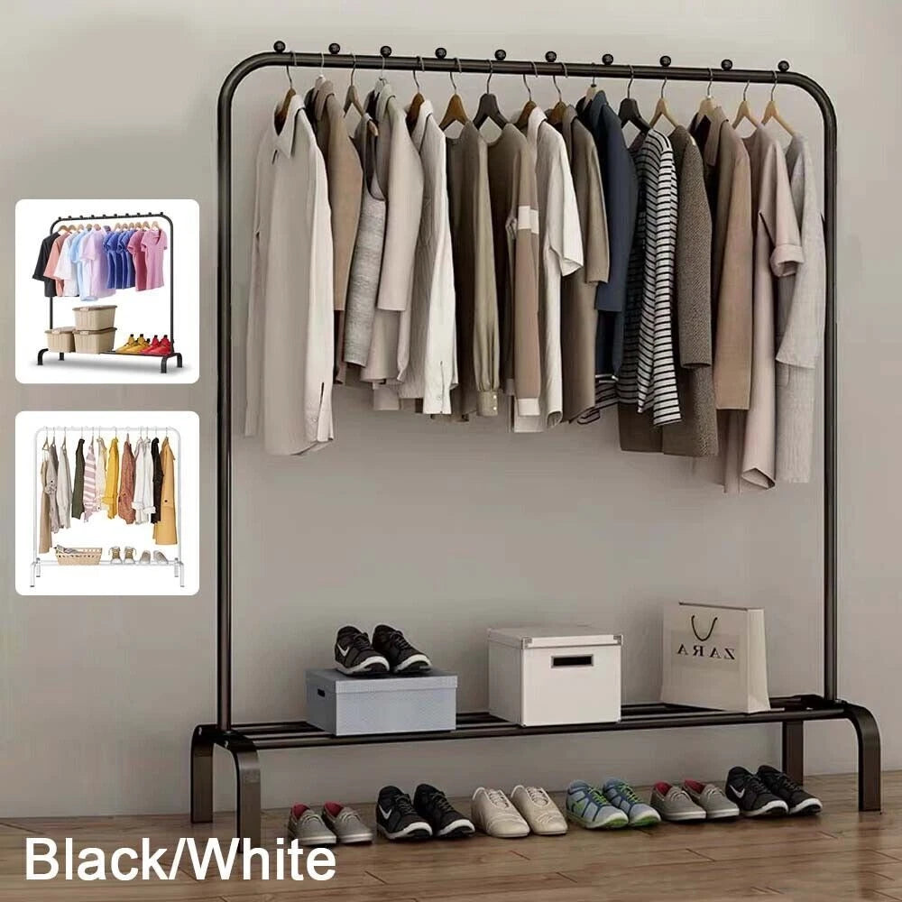Heavy Duty Metal Clothes Rail Rack Garment Hanging Display Stand Storage Shelf