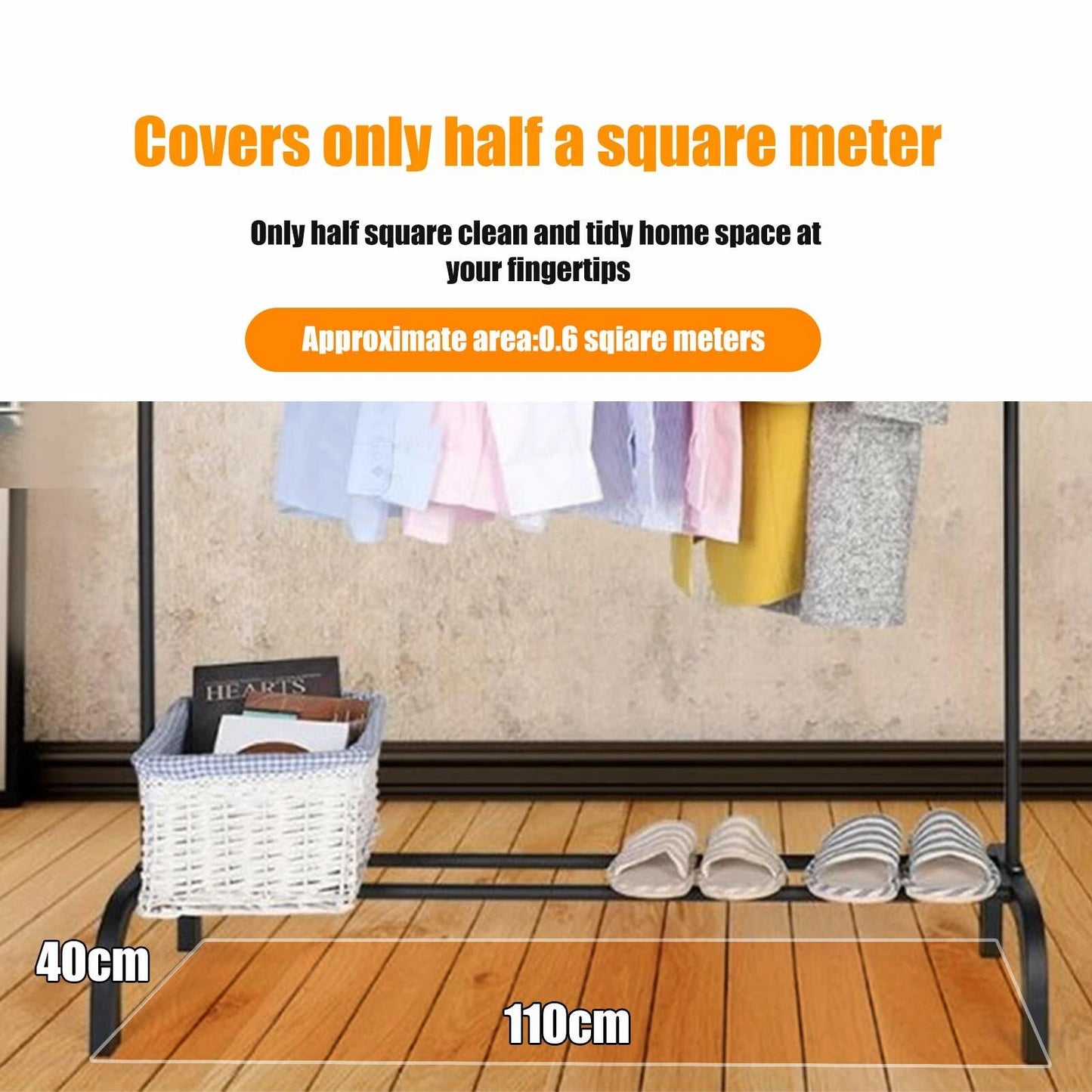 Heavy Duty Metal Clothes Rail Rack Garment Hanging Display Stand Storage Shelf