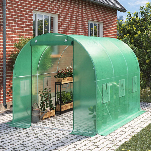 Walk-in Greenhouse Galvanised Frame Polly Tunnel Patio Garden Outdoor Polytunnel