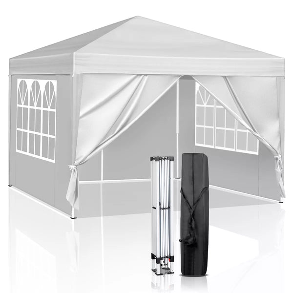 3x3M Heavy Duty Gazebo Marquee Popup Waterproof Garden Party Tent 4 WallSides
