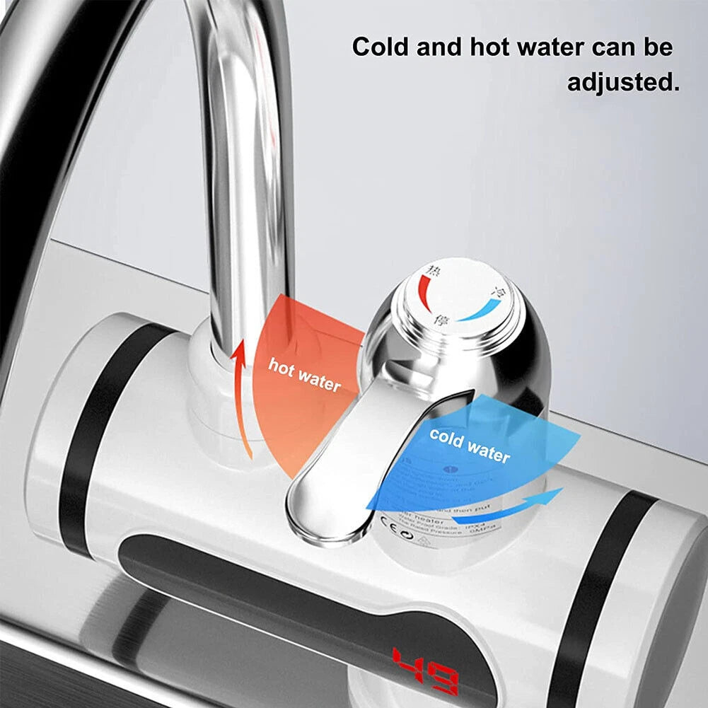 360° Kitchen Electric Heater Instant LED Faucet Home Hot Water Tap Fast Heat New