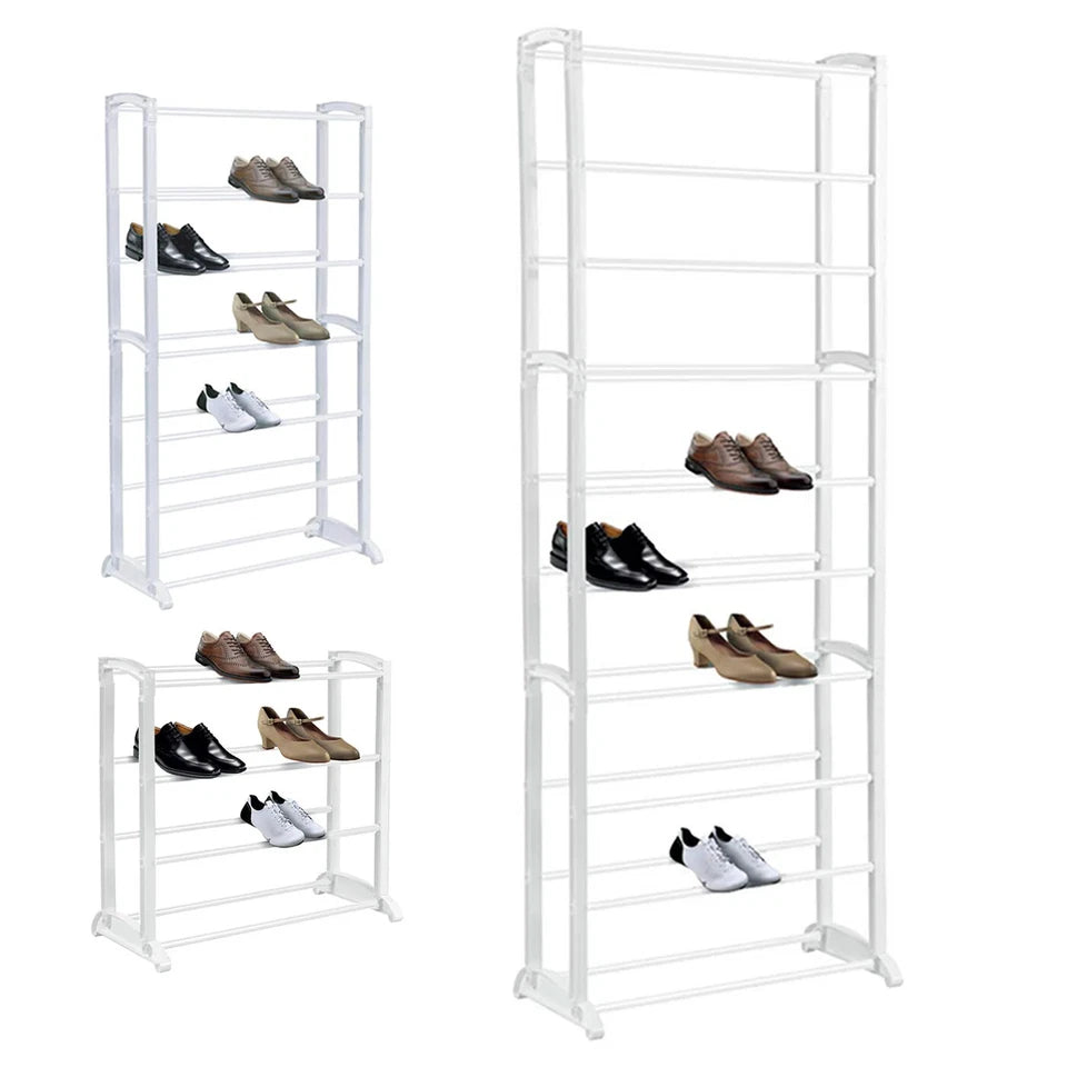 10 Tier Shoe Rack Stand Footwear Organiser Storage Metal Shelf 30 Pairs Unit