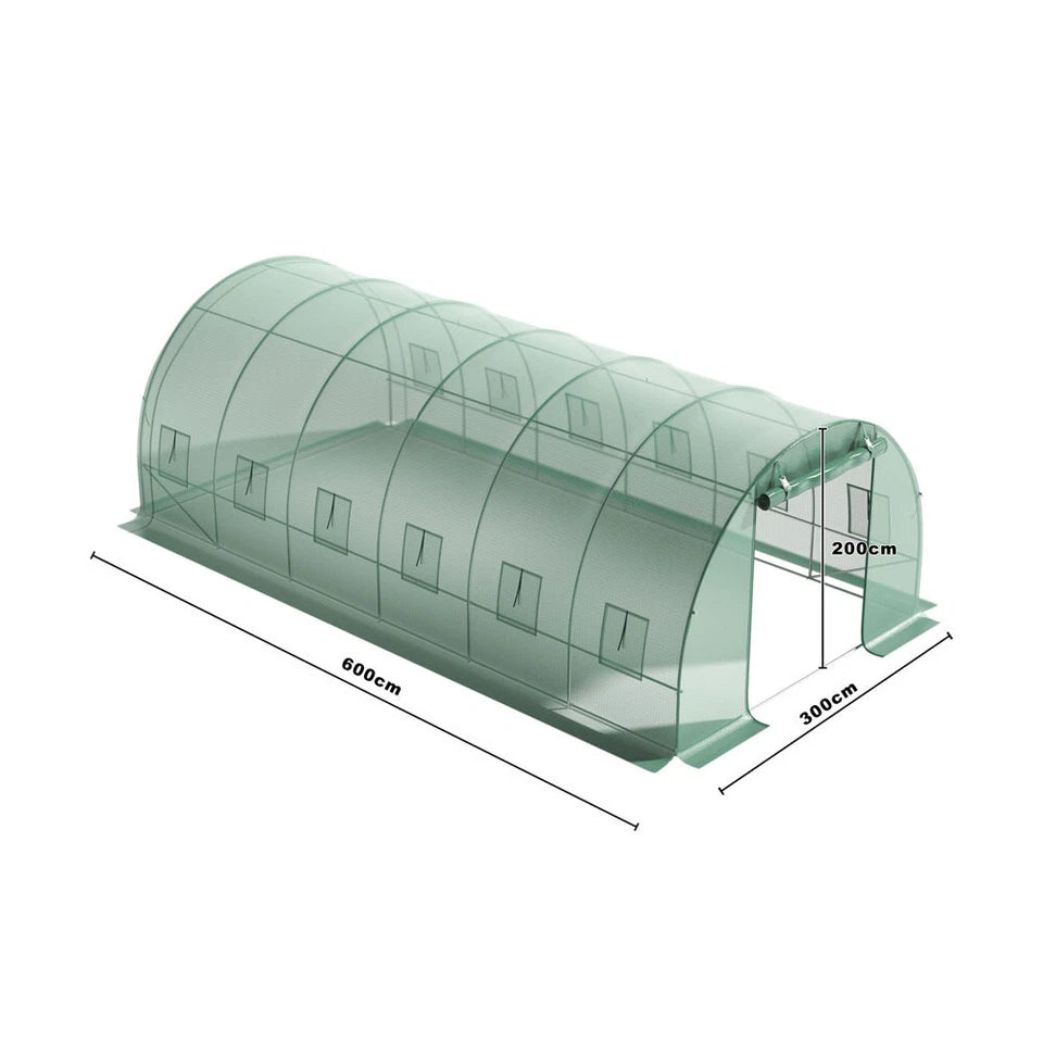 Walk-in Greenhouse Galvanised Frame Polly Tunnel Patio Garden Outdoor Polytunnel