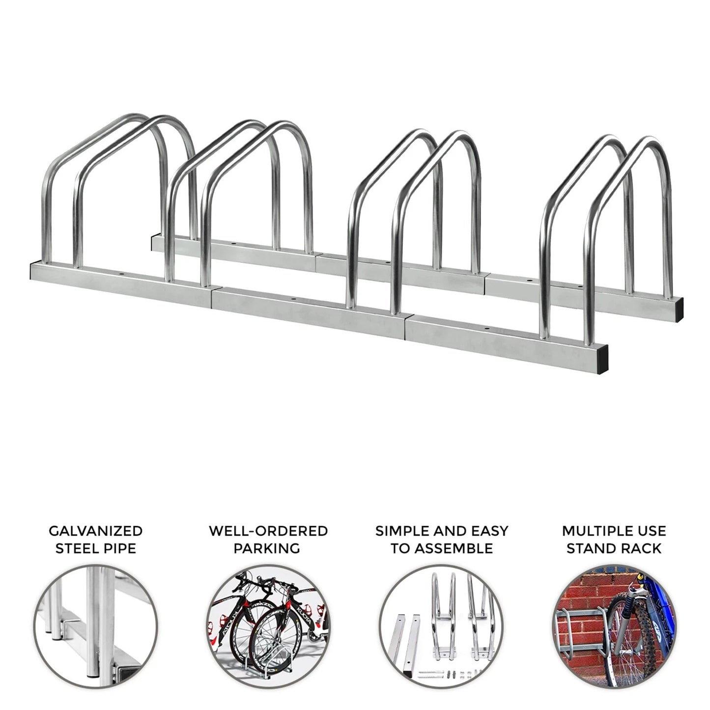 BIKE STAND RACK FOR BICYCLE PARKING STAND FLOOR WALL MOUNT INDOOR OUTDOOR NEW