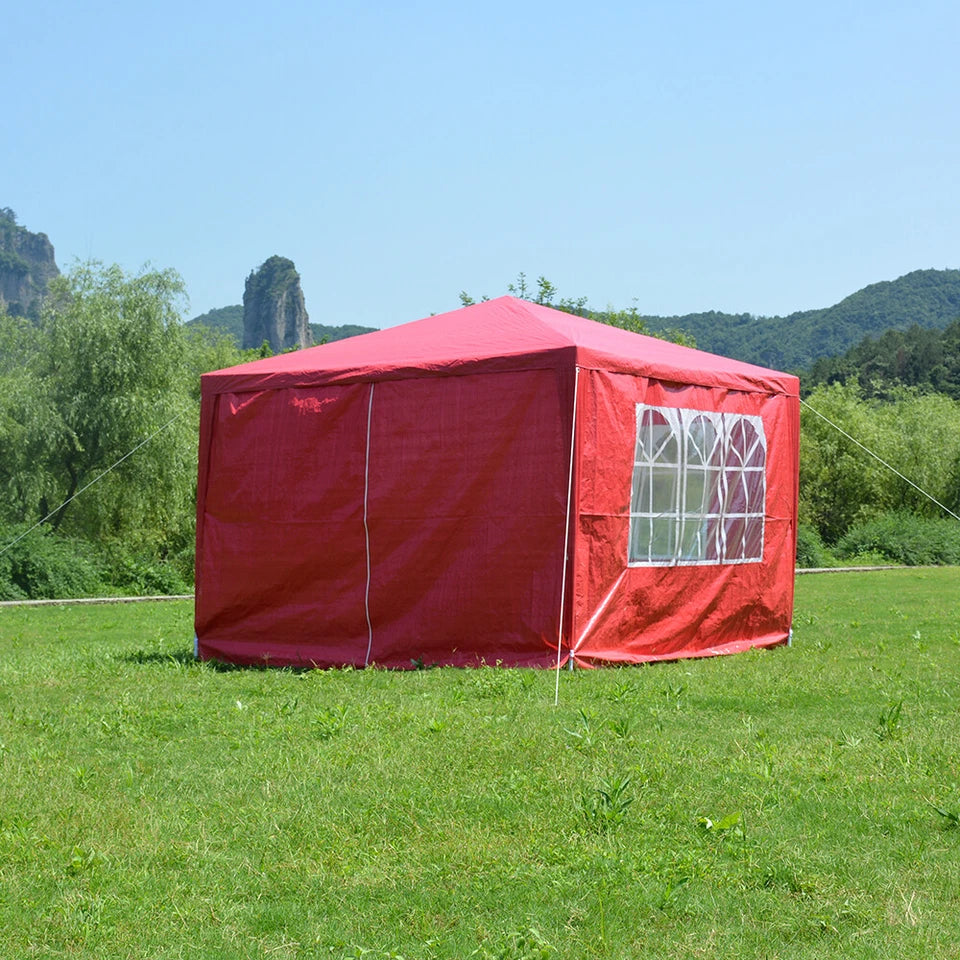 3x3m Waterproof Garden Outdoor PE Gazebo Marquee Canopy Party Tent