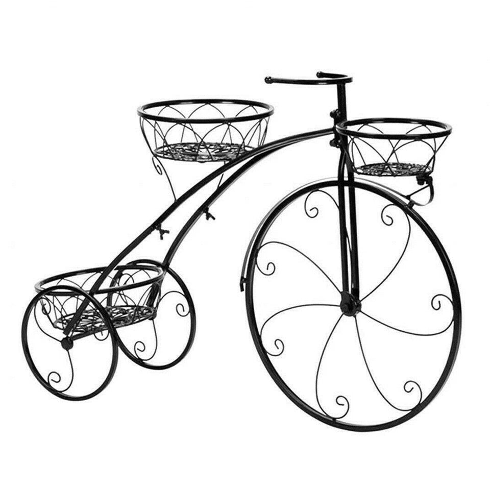 Bicycle Planter Metal Plant Stand Garden Bike Flower Pot Cart Holder Basket Deco