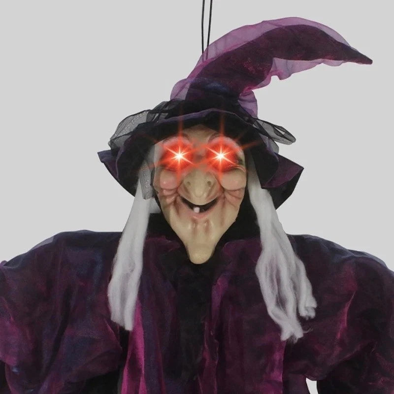 Halloween Life Size Talking Witch Animated Spooky Animatronic Witch Scary Decor