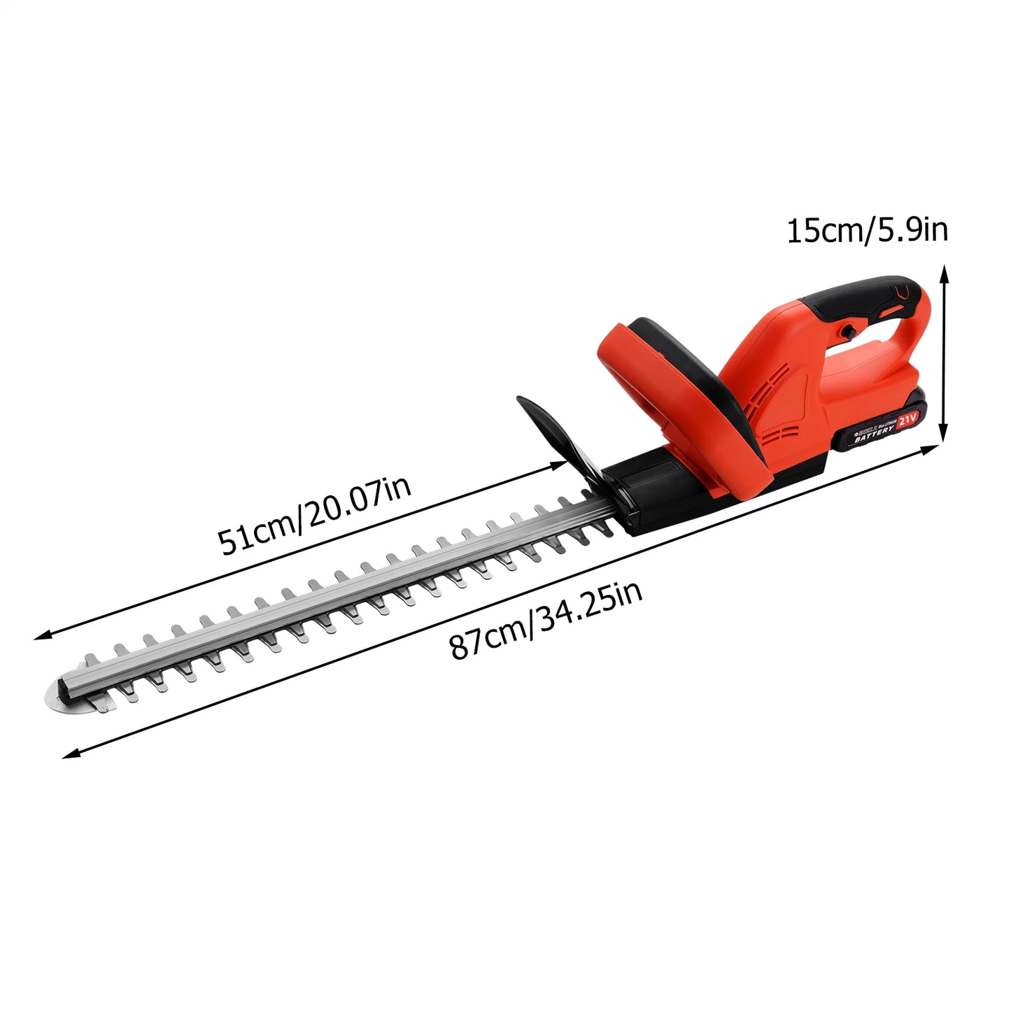 Brushless Cordless Hedge Trimmer Tree Branch Cutter Tool with 2Battery & Charger