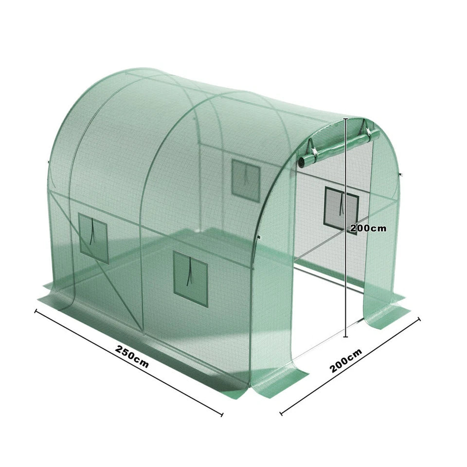 Walk-in Greenhouse Galvanised Frame Polly Tunnel Patio Garden Outdoor Polytunnel