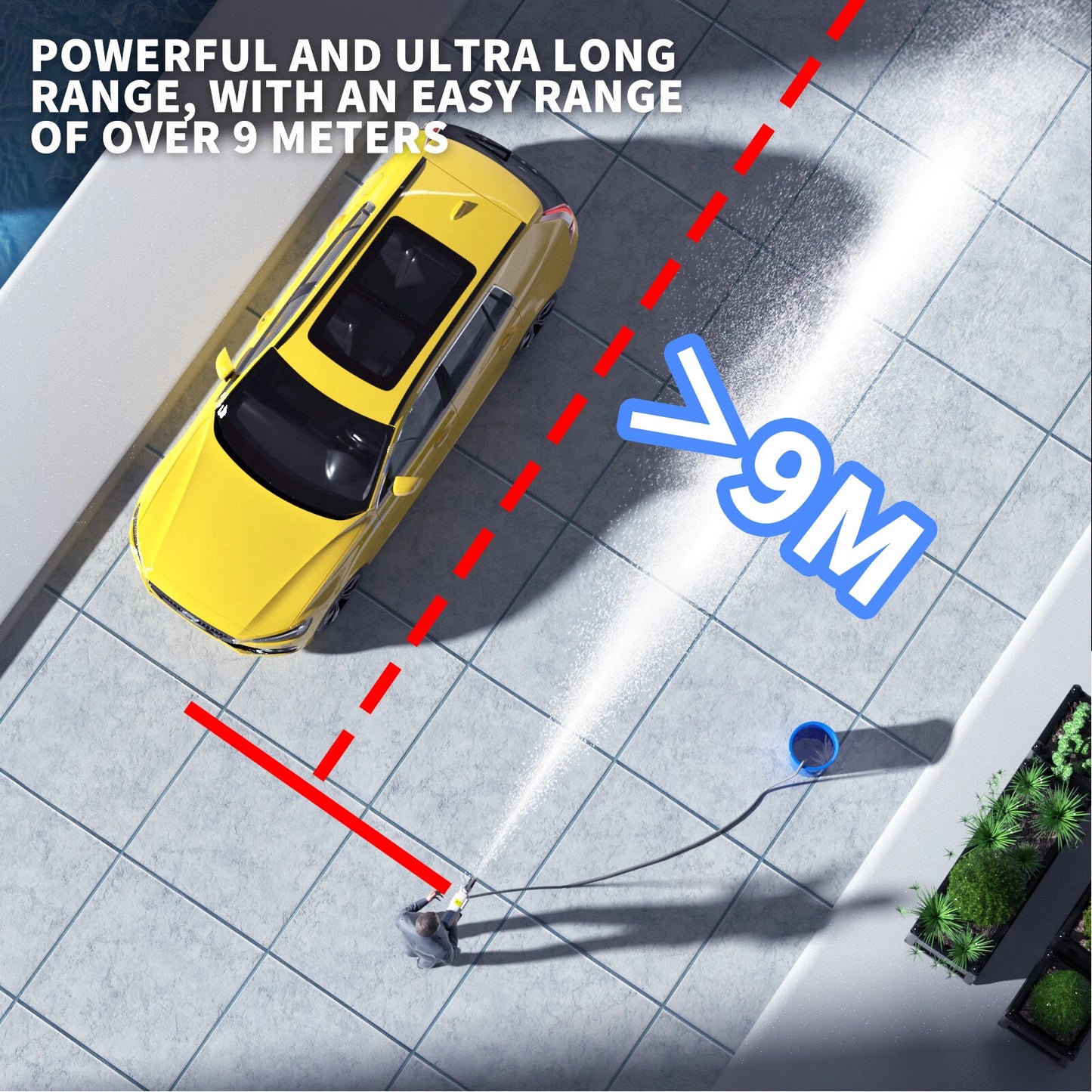 Portable Cordless Car High Pressure Washer Jet Water Wash Cleaner Gun Battery UK